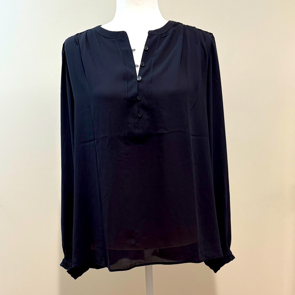 LOFT Outlet Mixed Media Blouse